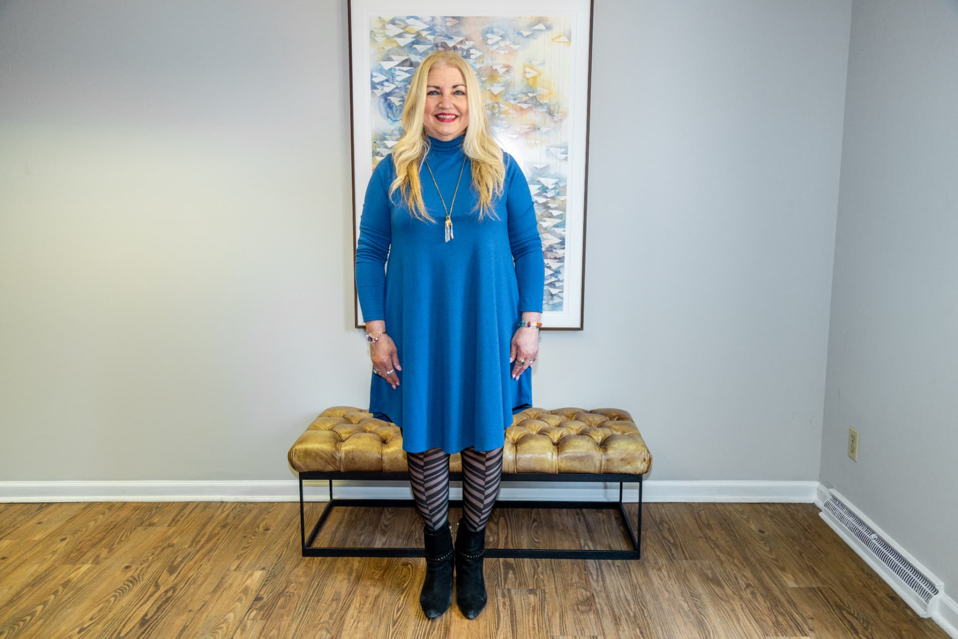 Sharon Louallen, hypnotherapist and Reiki practitioner, at her Cincinnati practice